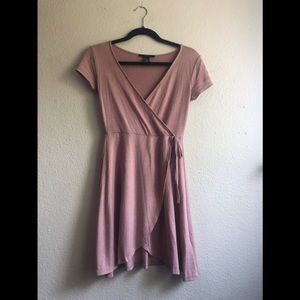 Peach wrap dress